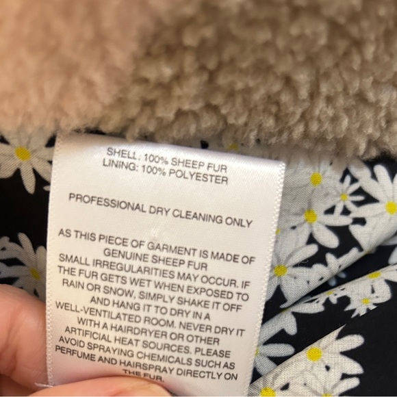 Saks Potts shearling Heidi Rose jacket // color block fur coat - Picture 4 of 16